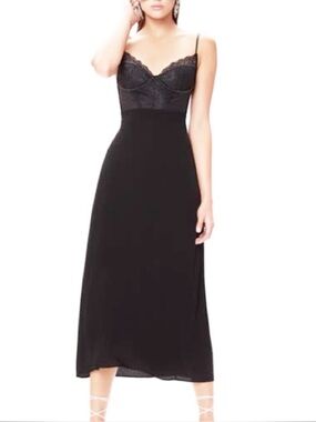 NEWAFRM x Revolve Black Lace Mesh Midi cocktail dress women size 1x